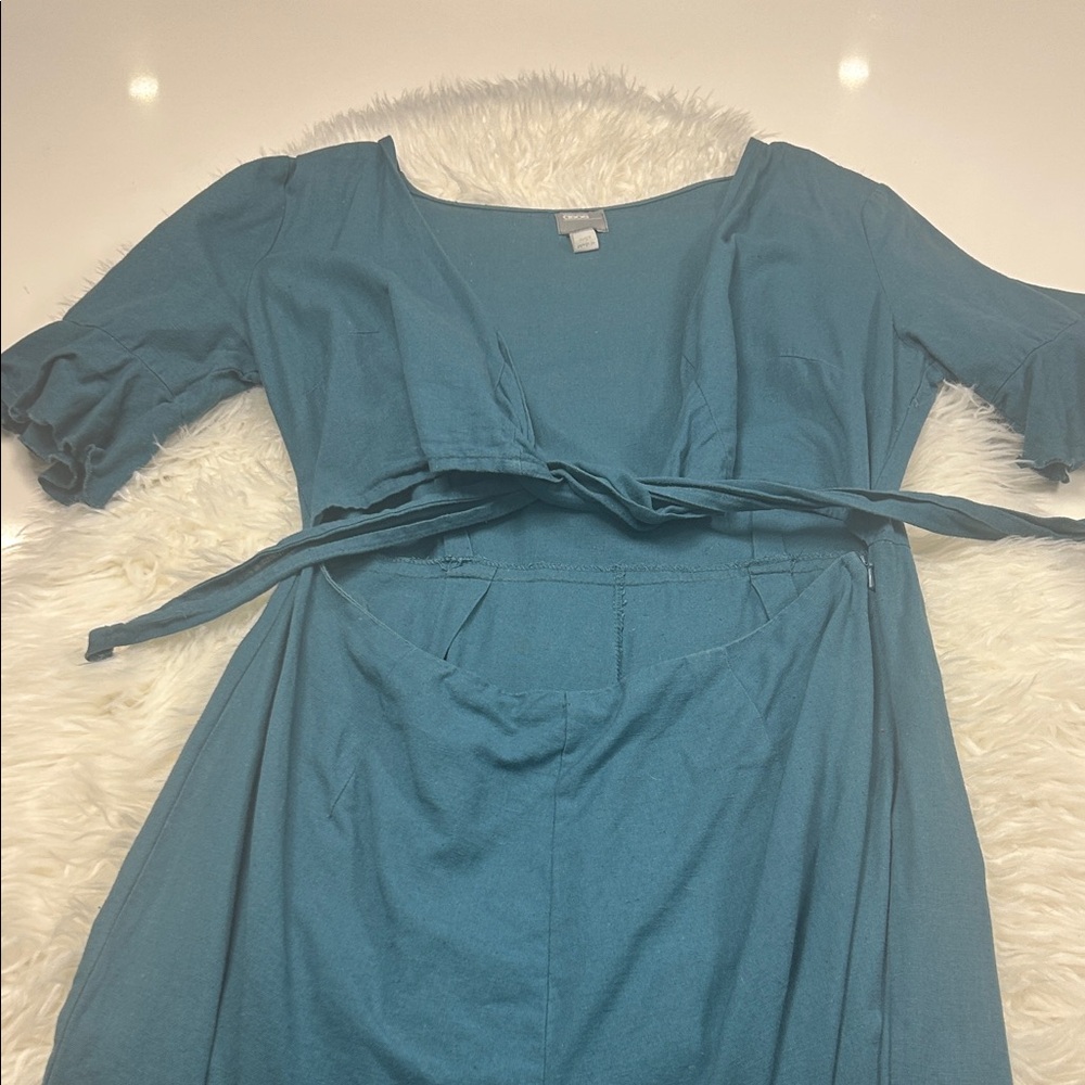 ASOS Tie Front Teal Romper Size 8